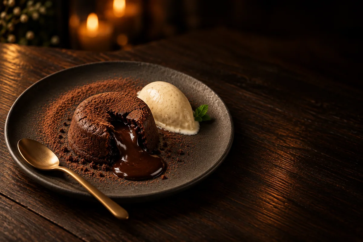 Coulant de chocolate templado.